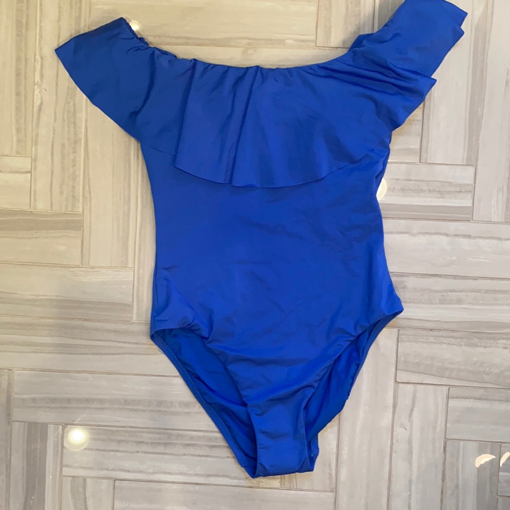 NWT Trina Turk Getaway Solid Off the Shoulder One Piece